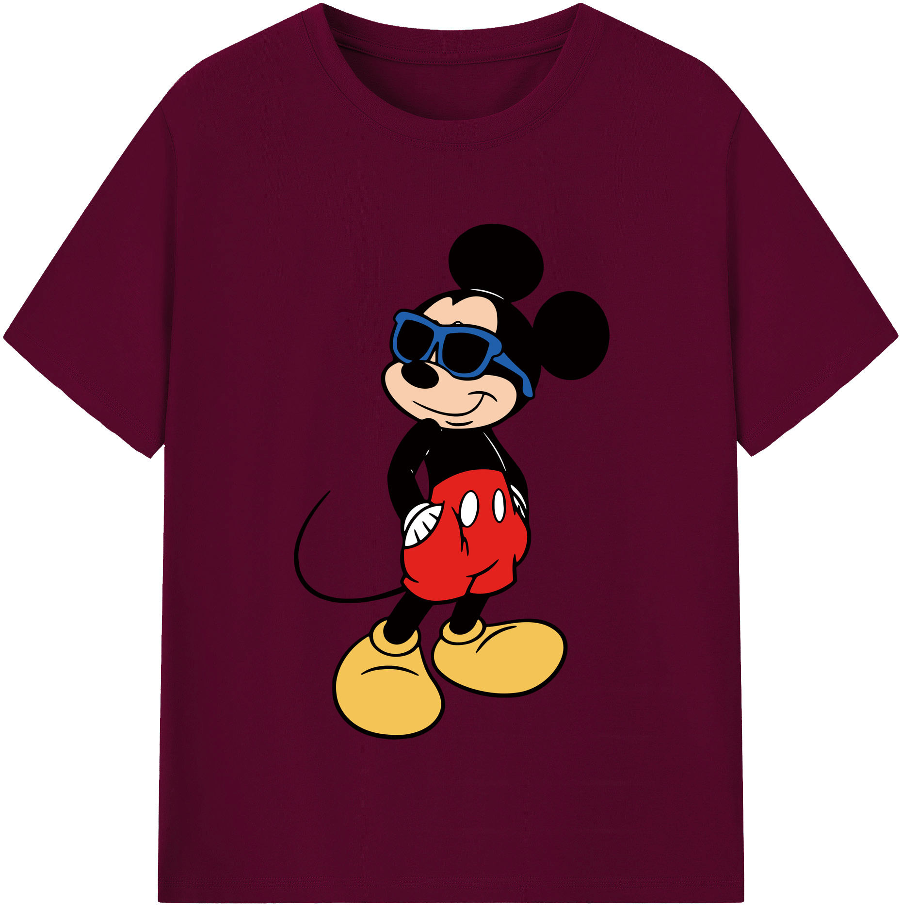 （画像用） ミッキーマウス Mickey Mouse レディースカジュアルプリントTシャツ（綿100％）